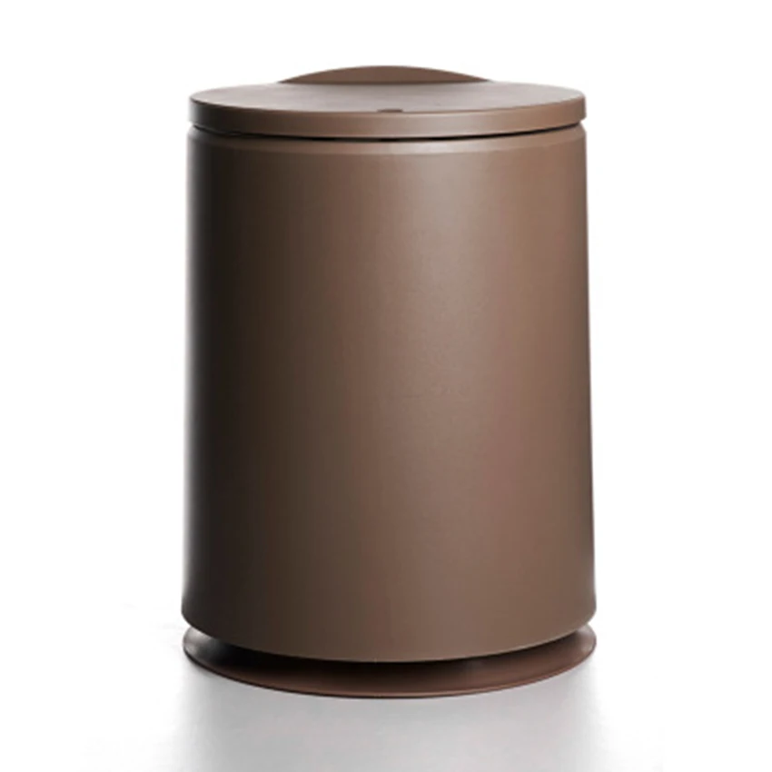 LF83009 Тип штампованной детали круглый контейнер для мусора мусорное ведро нулевой мусорный мешок мусорное ведро кухня пластиковое ведро держатель мусорного мешка мусорное ведро - Цвет: Brown