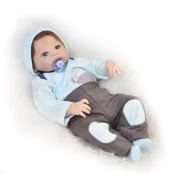 Мода 23 дюймов Reborn Baby куклы всего тела Силиконовые Винил детские куклы реалистичные мальчик модель можно купать детей подарки на Рождество