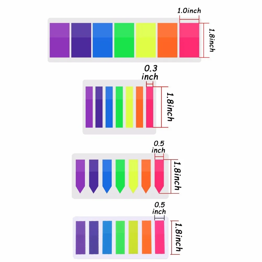 6 наборов неоновый маркер для страниц цветные указатели вкладки флаги радужные разные яркие флюоресцентные цвета Липкие заметки для маркеров для страниц
