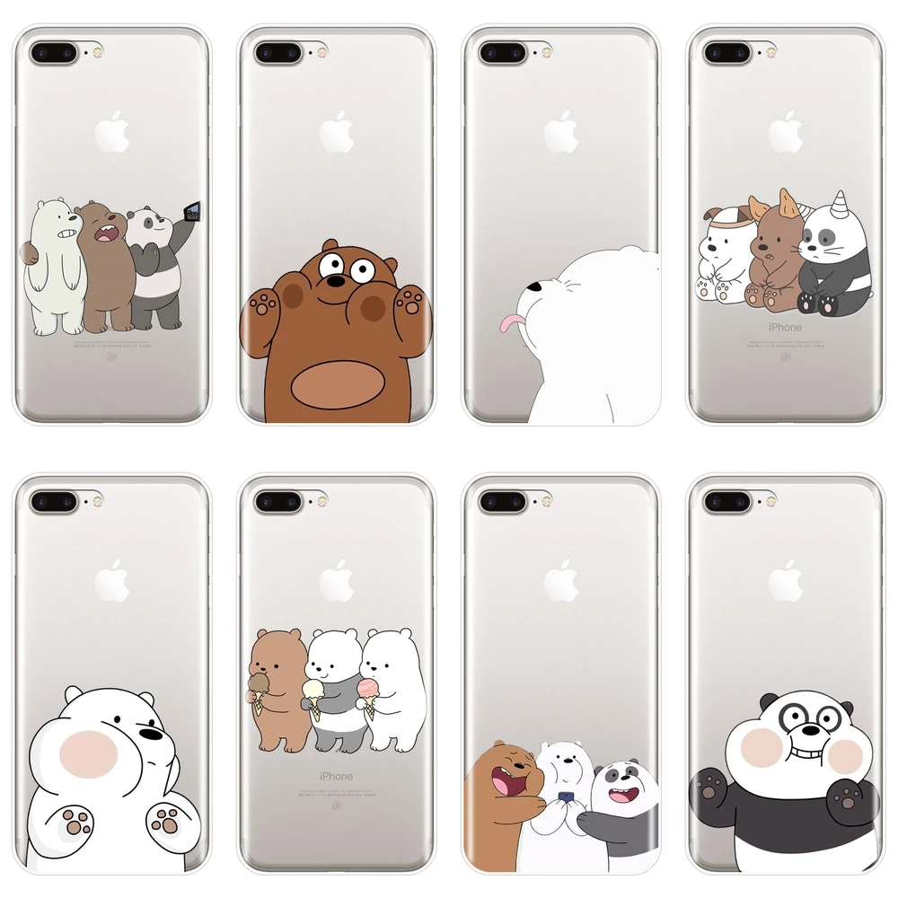 

Phone Case For Apple iPhone 6 S 6S 7 8 X XR XS Max Soft Silicone Cute We Bare Bears Back Cover For iPhone 6 S 6S 7 8 Plus Case
