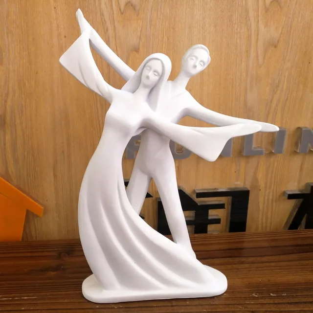 Wedding Gifts Ceramic Couple Sculpture Statues Ornaments Desktop Crafts