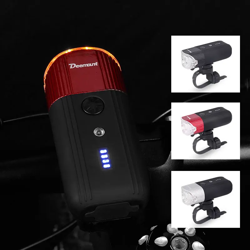 Top Deemount Bicycle Smart Front Light Cycling LED Headlight W/ Yellow Tone Warning for Daytime Riding Upto 800lumen 4000mAH Lantern 2