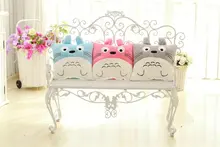 Cartoon Totoro Pillow Cushion and Blanket Blue Pink Totoro Plush Cartoon Stuffed Cushion Pillow Birthday Gift for Girls Children