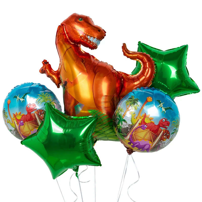 

5pcs/set Big Dinosaur Balloon Dino Jurassic Balloons Birthday Party Decoration Kids Dinosaur Party Ballon Green Ball Foil Balony