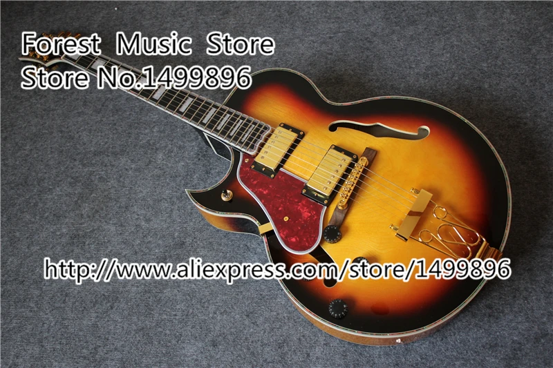 

China Custom Shop Left Handed Archtop Suneye Jazz Guitar With Florentine Style Cutaway & The Byrdland Represented