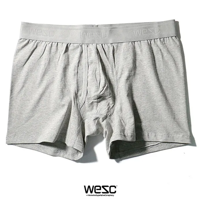 WESC мужской хлопок спандекс нижнее белье боксеры с Fly - Цвет: Gray