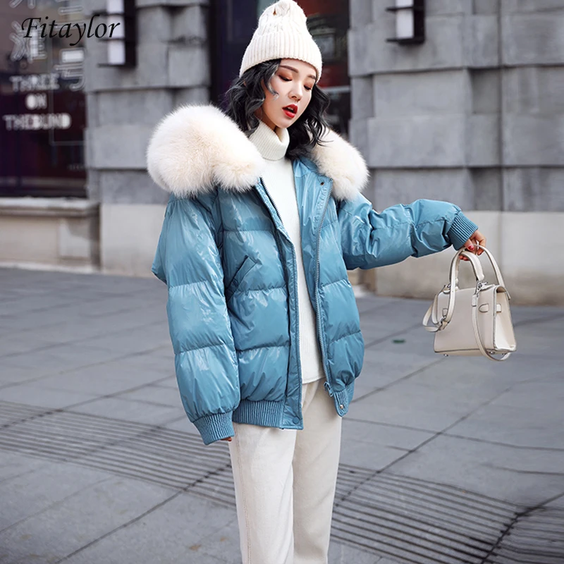 Fitaylor белая парка на утином пуху зимняя куртка для женщин большой ...