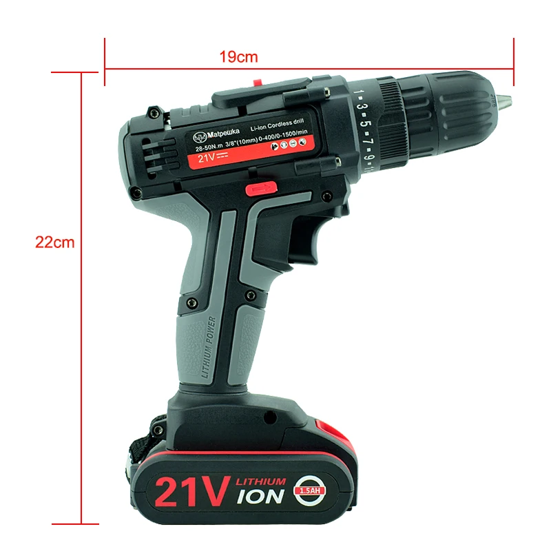 Высококачественная электрическая отвертка, литиевая батарея 21 в, бытовая Беспроводная электрическая дрель, ручная электрическая отвертка, электроинструмент