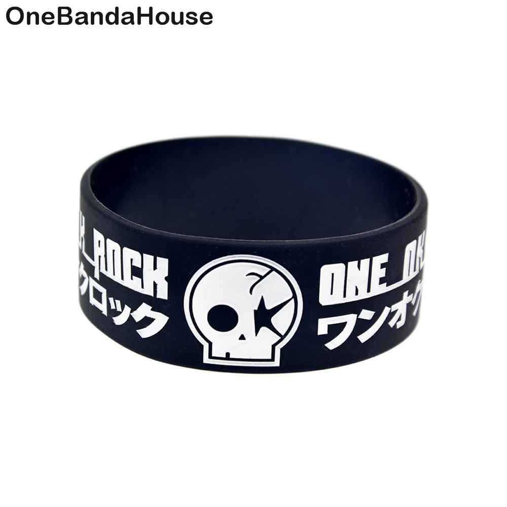 

OneBandaHouse 25PCS/Lot Japanese Rock Band One Ok Rock Silicone Wristband 1 Inch Wide Bracelet