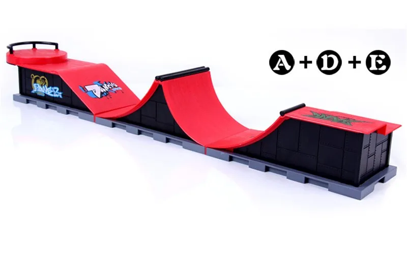 Модель E+ F Мини рампы палец скейтборд парк скейтпарк Tech-палубе скейт-парк включает в себя 2 доска одностороннее склон и шаги Форма