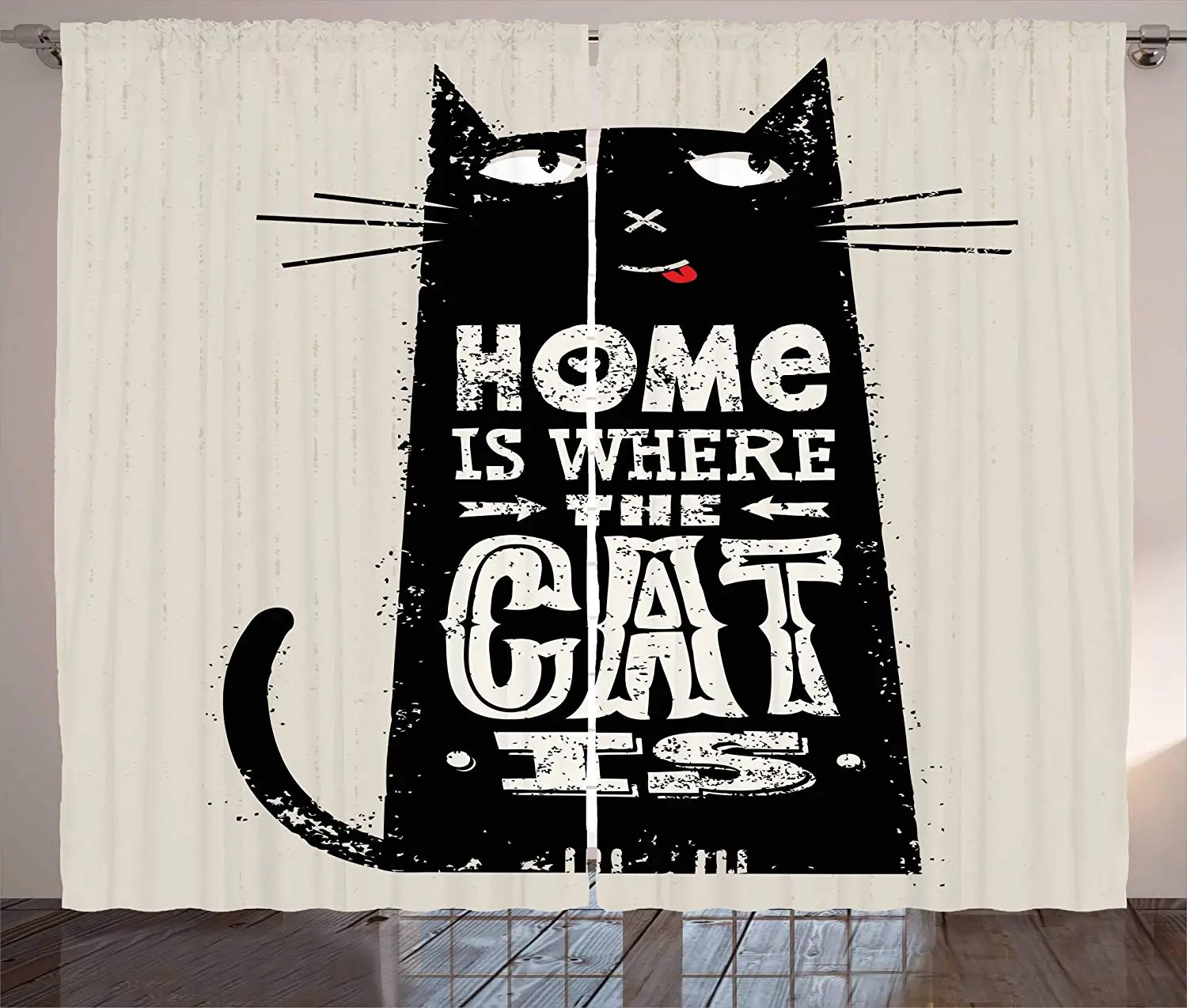 Kata Kata Lucu Dapur Tirai Tongue In Cheek Hitam Kucing Gambar