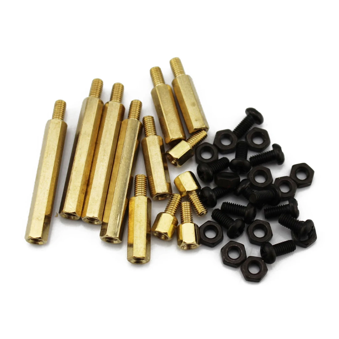 

M3 Hex Column Screws & Nut Spacing Combo Set M3 Copper Brass Nut Screw Pillars Circuit PCB Computer Standoff Spacer M3*6mm 12Pcs