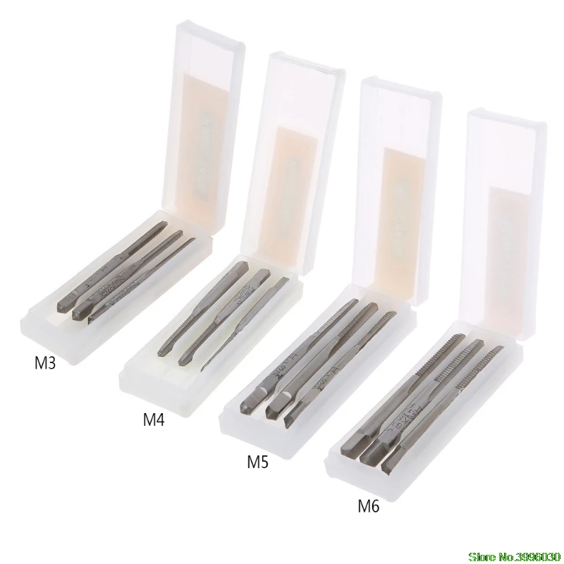 

3Pcs/Set M3/M4/M5/M6 HSS Machine Hand Screw Thread Metric Plug Tap