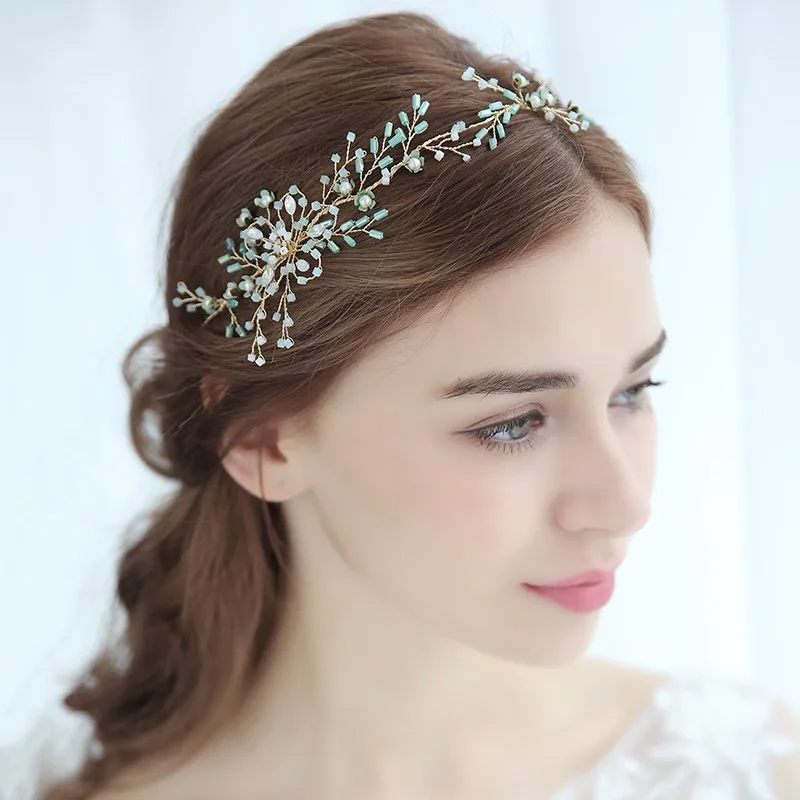 Dower me Light Blue Crystal Wedding Tiara Hair Accessories ...