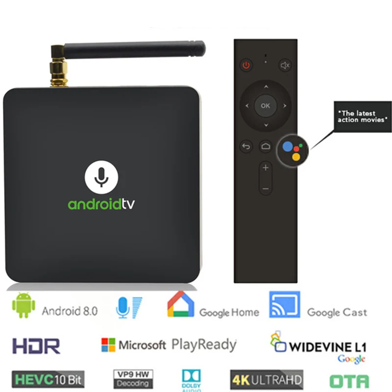

Mecool KM8 ATV Smart Voice Control Android 8.0 TV Box 2GB 16GB Amlogic S905X Support Google Home & Cast 3D WiFi 4K Media Player