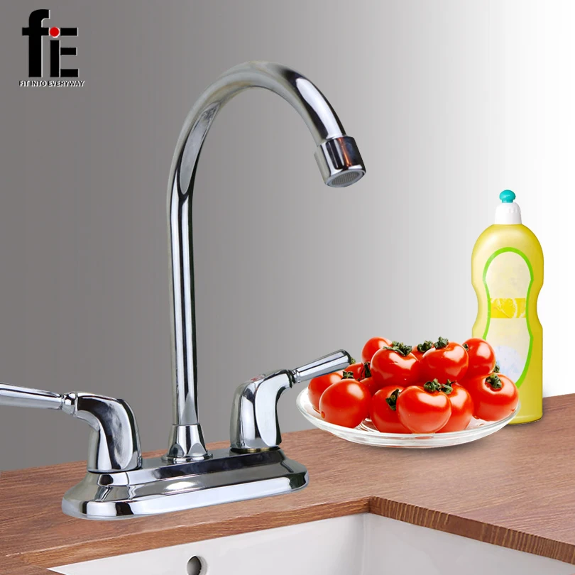 

fiE Kitchen Sink Tap Dual Hole Wall Kitchen Mixer Bathroom Faucet Torneira Cozinha