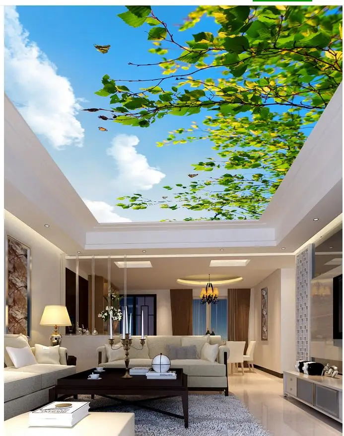 3d Mural Designs Leafy Branches Butterfly Ceiling Landscape Wallpaper Murals Ceilings Home Decoration Ceiling Landscape Landscape Wallpaperdesigner Wallpaper Aliexpress