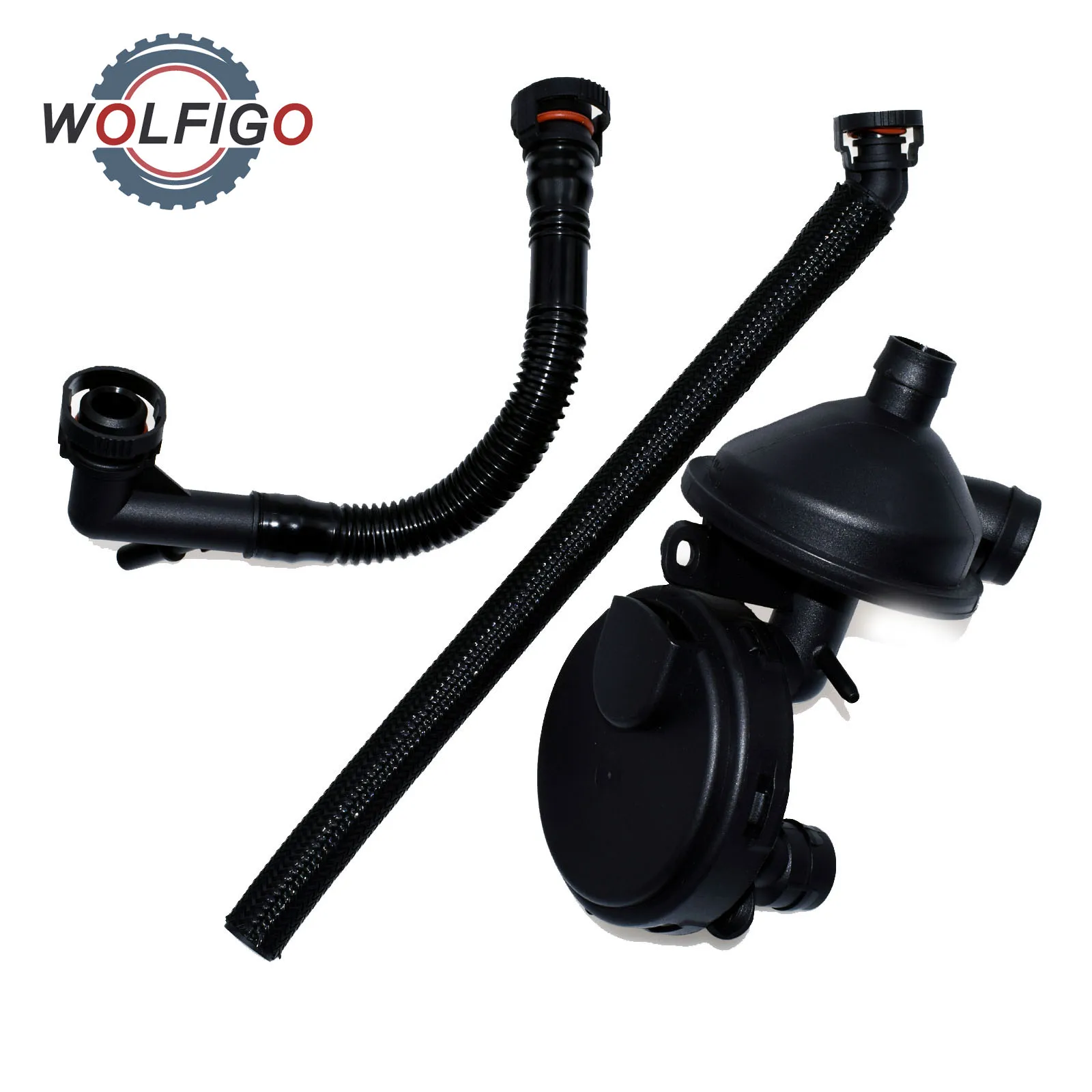 WOLFIGO PCV Crankcase Vent Valve Oil Separator Breather Hose Kit