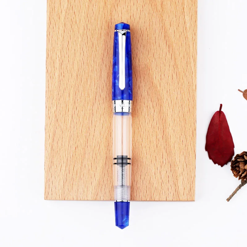 Новинка! Penbbs Moonman поршневая перьевая ручка 309 большая емкость Прозрачный акриловый тонкий наконечник 0,5 мм деловая подарочная ручка с коробкой - Цвет: C4