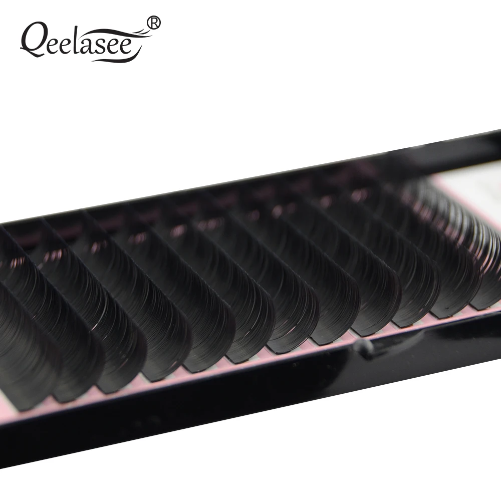 

Qeelasee 10 cases 0.15mm mink individual eyelash extension maquiagem cilios faux mink makeup eyelashes Korea material