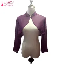 Шифоновое болеро с длинными рукавами в простом стиле; платье для мероприятий; куртка стандартного размера; разные цвета на заказ; DQG230