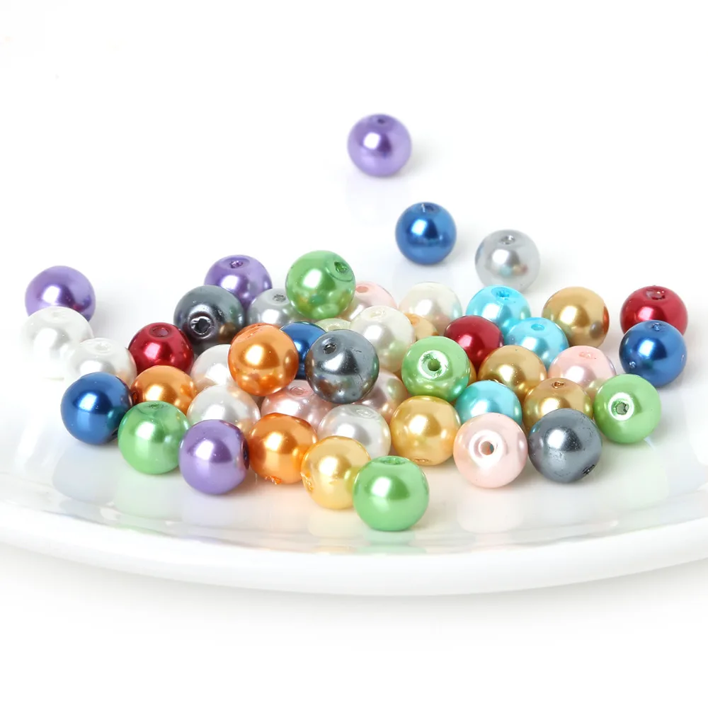

Pick Size 4/6/8/10mm Mix Color Glass imitation Beads Loose Round Pearl Beads For Jewelry Making DIY Bracelet&Necklace