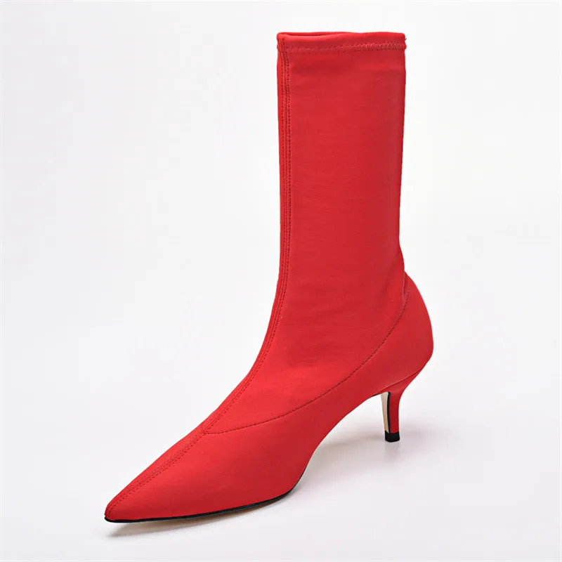 Prova Perfetto новые женские носки сапоги с острым носком эластичные высокие сапоги слипоны ботильоны на высоком каблуке женские туфли-лодочки на шпильке Botas
