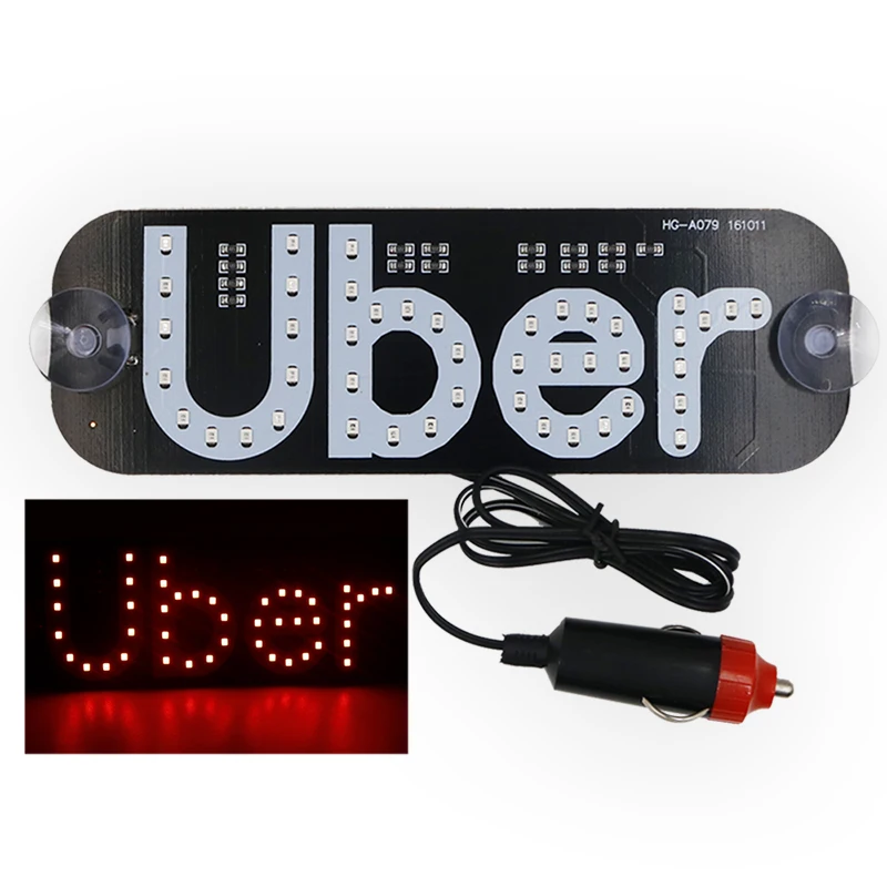 

Uber LED Sign Decor Uber on Car Window with DC12V with car cigarette lighter Car Automotive