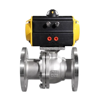 

3/4 inch Pneumatic Control Ball Valve ANSI Pneumatic Flange Ball Valve Spring Returned Stainless Steel 304 PTFE Seat