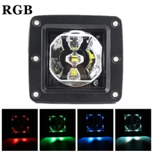 18 W RGB Quadrado LEVOU luz de Trabalho para Jipe SUV, ATV, UTV, 4×4, trilhos de areia, carros, caminhão, Trailer, empilhadeira, trens, barco