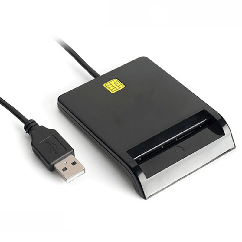 Многофункциональный USB 2,0 480Mps считыватель смарт-карт SIM/IC/CAC/DNIE/ATM ID/Tax/устройство считывания банковских карт высокого качества черный - Цвет: Черный