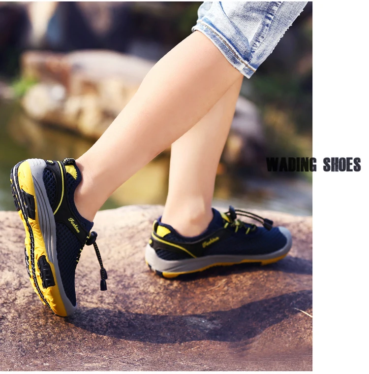 Летняя новая детская походная обувь для мальчиков кроссовки сетчатые Дышащие Детские уличные спортивные прогулочные туфли Нескользящие болотные туфли