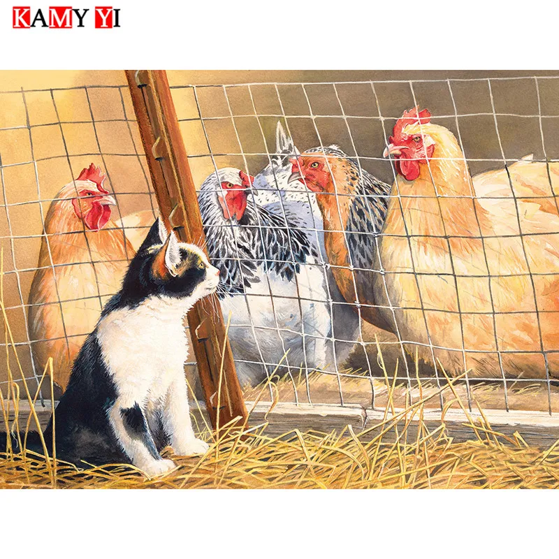 KAMY YI 5D DIY Full Square/Round Drill Diamond Painting&quotCocks animals&quotMosaic Embroidery Home Stitch Gift Decor HYY | Дом и сад