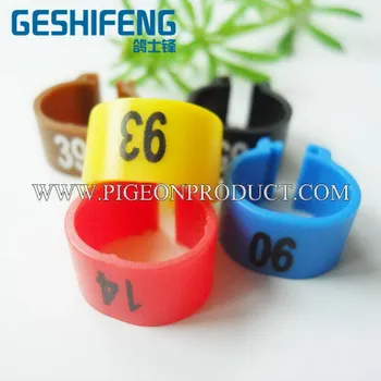

Plastic racing pigeon 8/9/10mm clip numeric ring 1-100 on the ring 10 colors