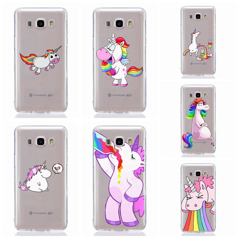Для Samsung Galaxy A3 A5 2016 2017 A300 A320F A510 A520F TPU цветной мягкий чехол с единорогом рисунком Desig