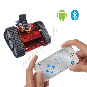 

Unassembled Red Tracked Vehicle Tank Chassis Crawler Remote Control Robot Car with DC Motor for Arduino