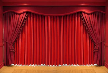 

Laeacco Red Curtain Stage Wooden Floor Scene Photography Backgrounds Customized Vinyl Photographic Backdrops For Photo Studio