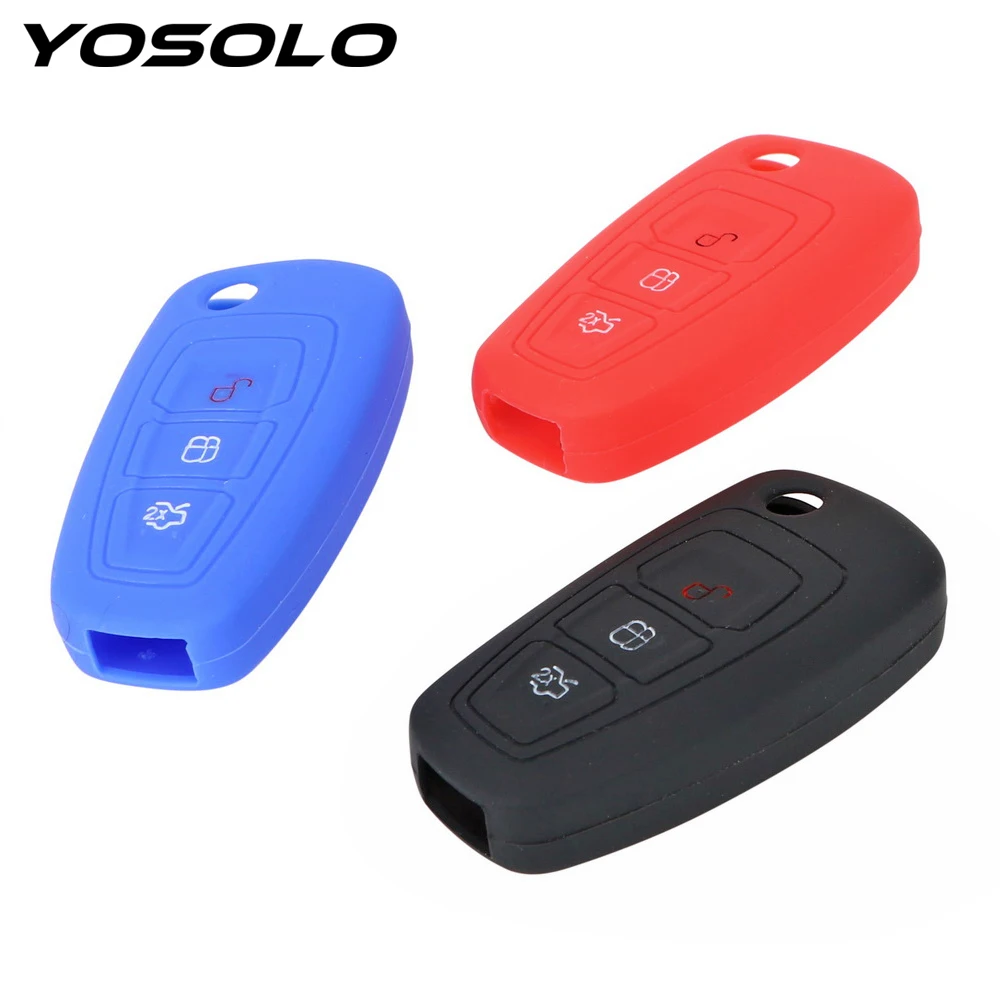 

3+1 Buttons Silicone Car Key Case for Ford Focus Fiesta 2013 Key Bag Cover Protector Auto Accessories Remote Fob Car-styling
