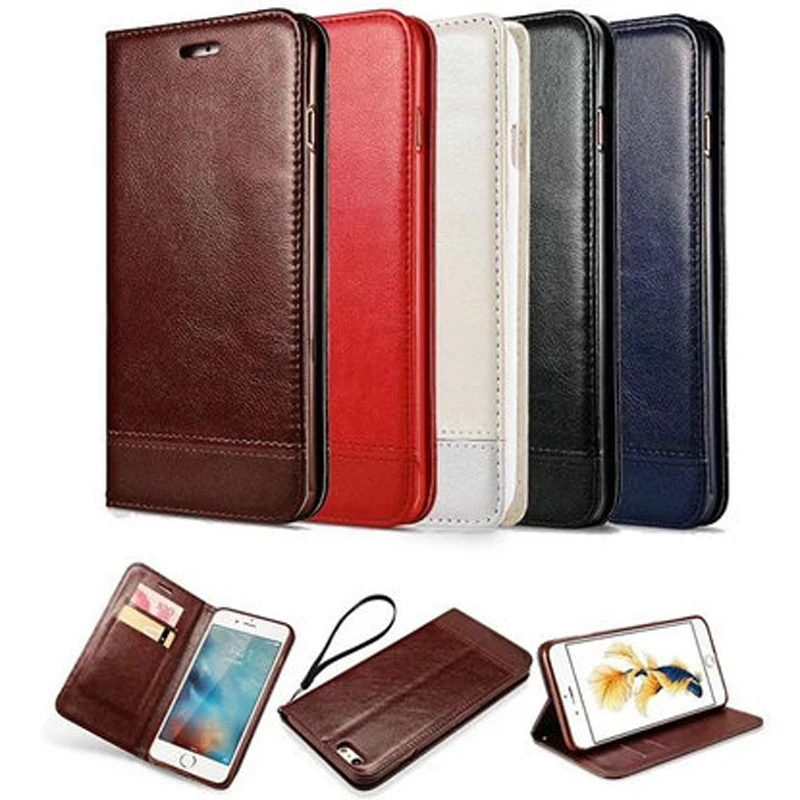 Leather Cases for iPhone 7 Plus 6 6S Plus 5 5S SE Wallet Flip Cover Case for Samsung Galaxy S7 S7 Edge S6 Edge Plus Note 5 7 Bag