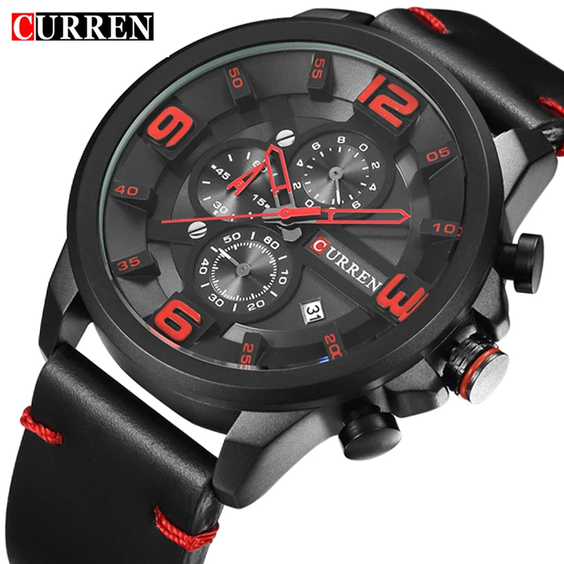 

CURREN Relogio Masculino CURREN Watch Men Military Quartz Watch Mens Watches Top Brand Luxury Leather Sports Wristwatch