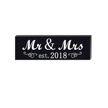 

Adeeing Exquisite Wooden Hanging Board Mr & Mrs Wedding Props Anniversary Party Decoration