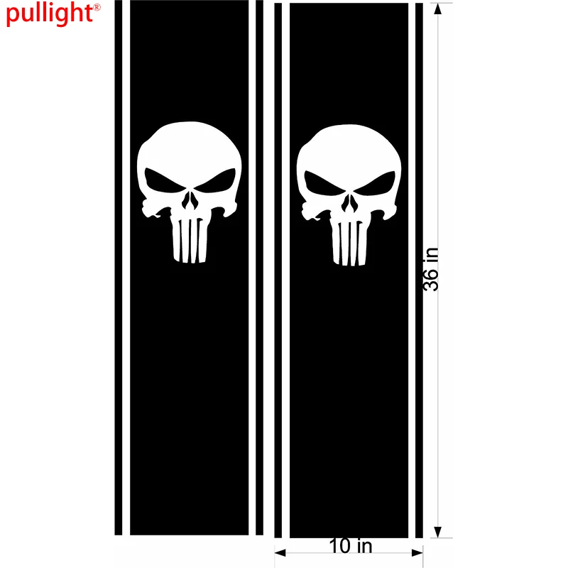 2x мода автомобиль укладки грузовик боковые полосы черепа флаги Графика Автомобиля Виниловые наклейки Наклейки
