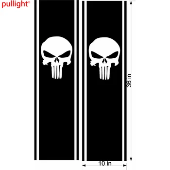 

2X Fashion Car Styling Truck Side Stripes Skull Flags Graphics Car Decals Vinyl Stickers