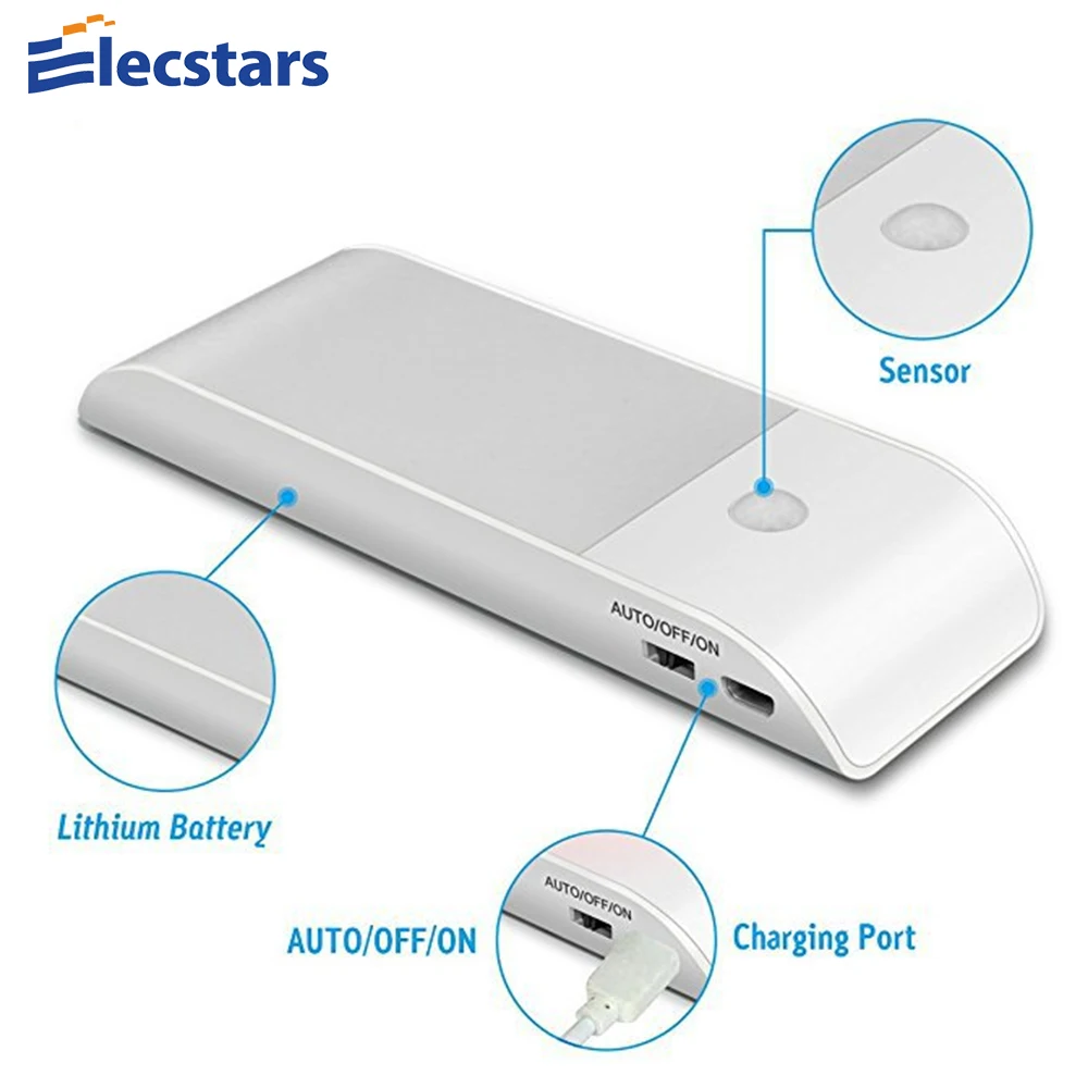

Elecstars LED lamp 12 LED Under Cabinet Lights Energy saving Auto Motion Sensor Wireless PIR Cabinet Kitchen lighting nightlight