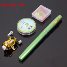 17 beach mini pen fishing rods and casting reel combos kit carretilha pesca 1m telescopic pole pen fishing rod set free delivery
