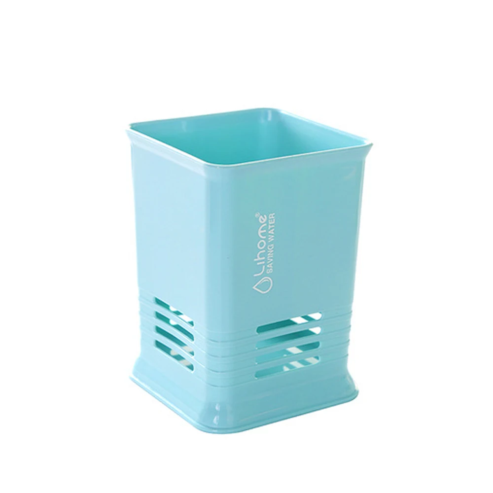 Ложка палочка для еды, вилка, пластиковый ящик для хранения, стойка, многофункциональный держатель для столовых приборов, кухонная Стоковая стойка, столешница, стойка для столовых приборов, держатель - Цвет: Blue 1 Gird