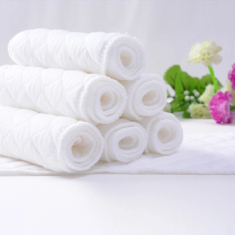 

10 Pcs Baby Nappies Reusable Baby Infant Newborn Cloth Diaper Nappy Liners Insert 3 Layers Cotton Hot Sale Cloth Diaper Cover