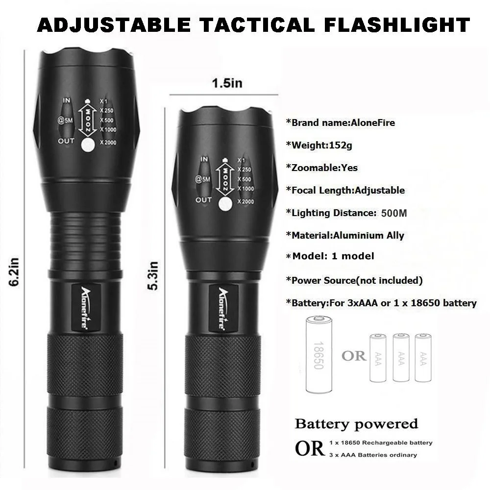 Фонарь AloneFire G700 395 нм светодиодный Ультрафиолетовый с батарейкой AAA 18650|Фонарики и