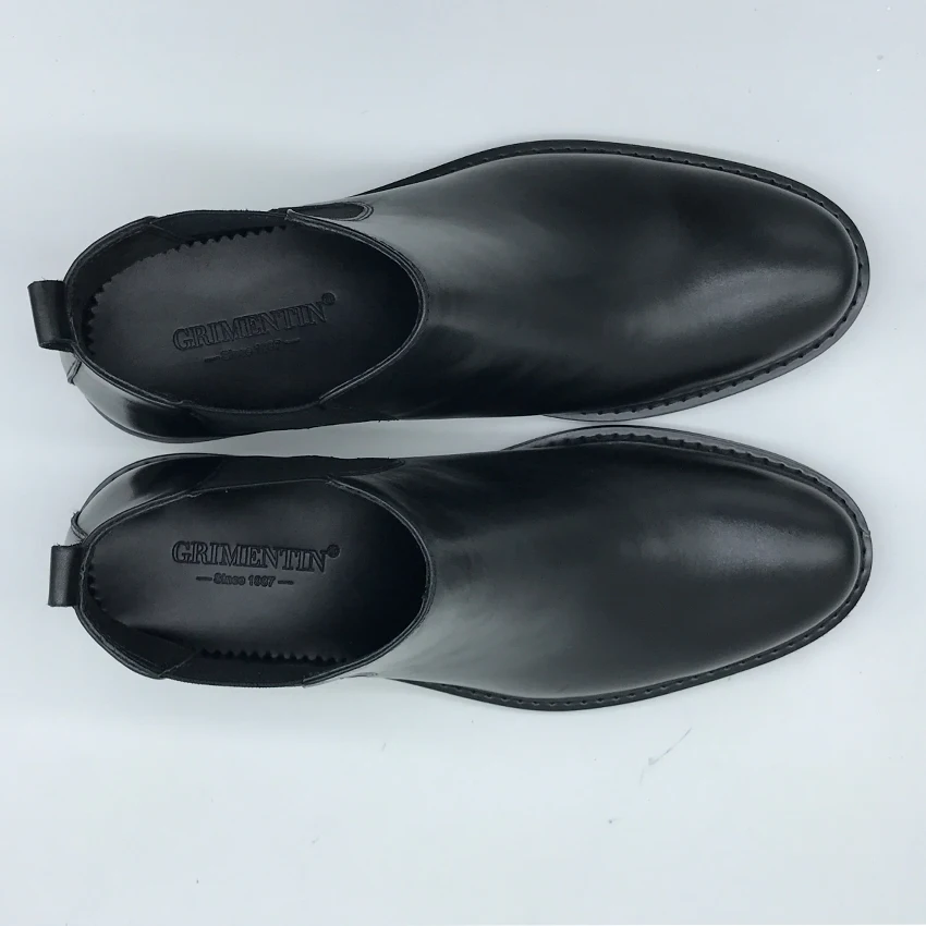 GRIMENTIN/брендовые итальянские мужские ботильоны из натуральной кожи ручной работы; цвет черный, коричневый; Мужская обувь в деловом стиле