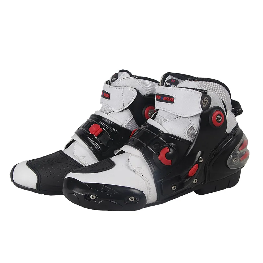 A9001-White PRO-BIKER/мужские мотоциклетные ботинки; обувь для езды на мотоцикле; ботинки для мотокросса; цвет черный, красный, белый - Color: A9001-White